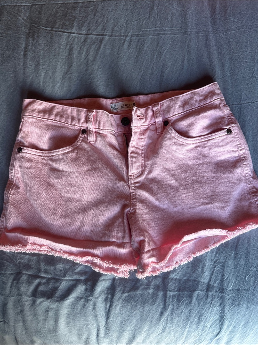 Carve Designs Light Pink Denim Cutoff Shorts